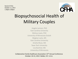 Biopsychosocial Health of Military Couples
