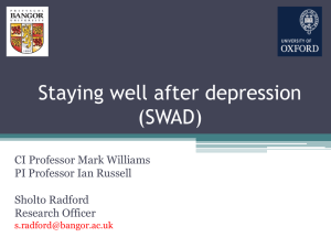 Staying well after depression (SWAD)
