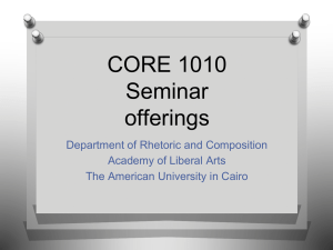RHET/CORE 1010 Themes 2014 - The American University in Cairo