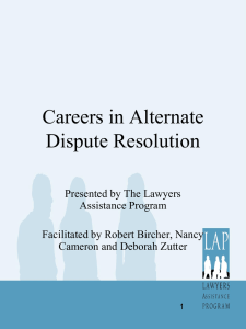 Careers in Alternate Dispute Resolution