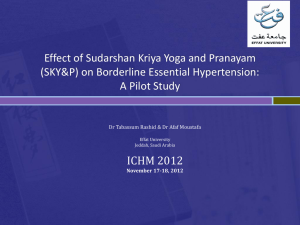 Effect of Sudarshan Kriya Yoga and Pranayam (SKY&P)