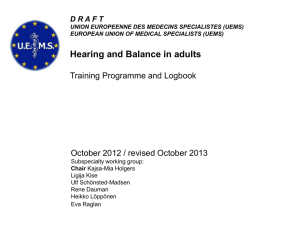 hearing and balance module - UEMS