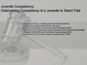 Juvenile Competency Evaluation Court Order