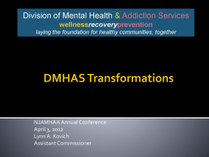 DMHAS Transformation - State of New Jersey