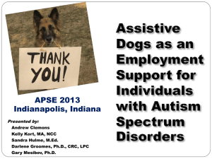 APSE – Human Animal Interactions, Autism
