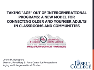 "Age" Out of Intergenerational Programs