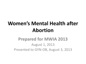 Women`s Mental Health after Abortion