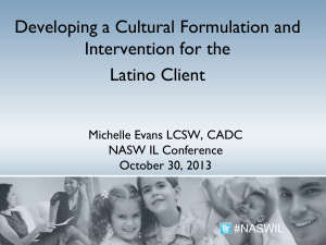 Developing a Cultural Formulation and Intervention for