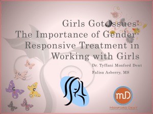 The Importance of Gender-Responsive Treatment in Working with Girls