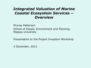 Integrated Valuation of Marine Coastal Ecosystem Services