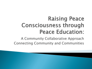 Raising Peace Consciousness through Peace Education: