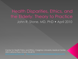 Health Disparities, Ethics, and the Elderly