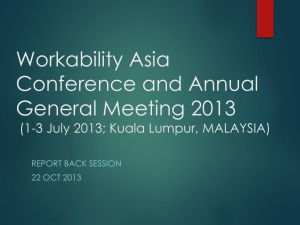 Report-back seminar on the Workability Asia