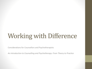 Summary of Counselling and Psychotherapy