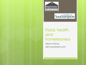 Food, health and homelessness