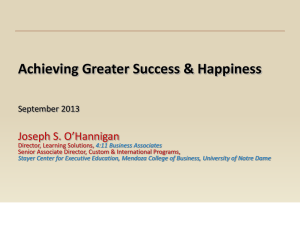 Achieving Greater Success & Happiness