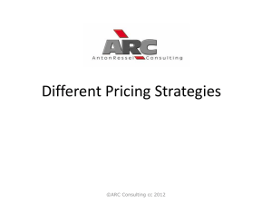 Pricing Strategies - PowerPoint Presentation