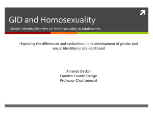 GID and Homosexuality - Professor Leonard`s Website