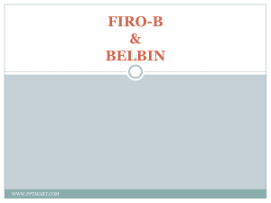 FIRO-B & BELBIN