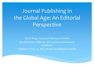 So, You Want to Get Published - Journal of Adolescent Health