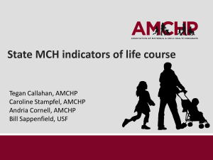 State MCH indicators of life course