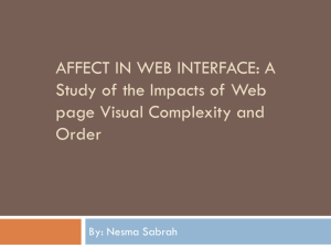 Affect in web interface: A Study of the Impacts of Web page Visual