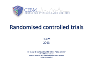 Randomised Controlled Trials - Centre for Evidence