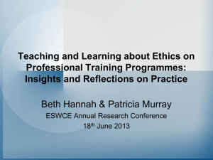 Teaching and Learning about Ethics on Professional