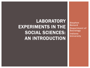 Laboratory Experiments in the Social Sciences: An Introduction
