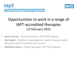 Opportunities to work in a range of IAPT
