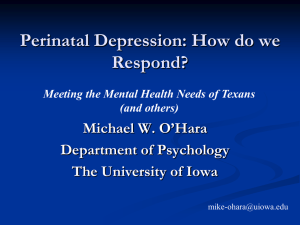 Perinatal Depression - The University of Texas at Austin
