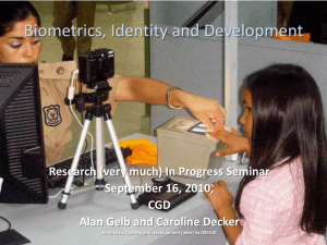 Biometrics, Identity and Development