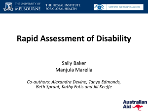 Rapid assessment of disability survey in Bangladesh