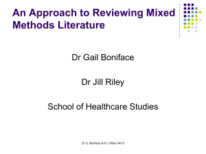 An approach to a mixed methods systematic review