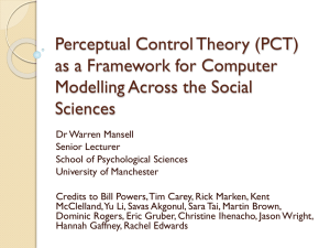 Perceptual Control Theory as a Framework for Computer