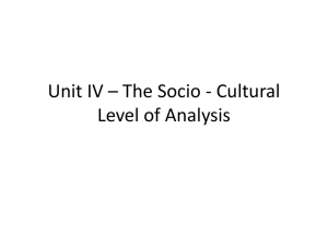 Unit IV * The Socio - St. James