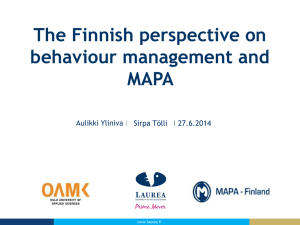 The Finnish perspective on behaviour management and MAPA