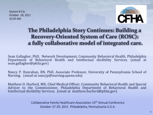 Building a Recovery-Oriented System of Care