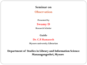 Observation* - University of Mysore