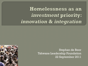 Homelessness as an investment priority: innovation