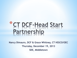 DCF-Head Start Partnership - Connecticut Early Childhood Cabinet