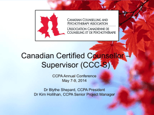 The Designation of Candian Certified Counsellor