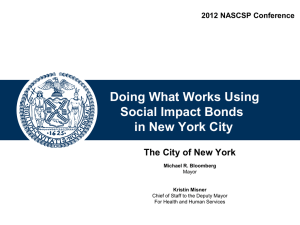 Doing What Works Using Social Impact Bonds in New