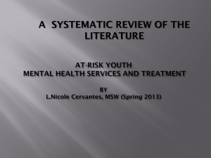 At-Risk Youth Mental Health Services and Treatment