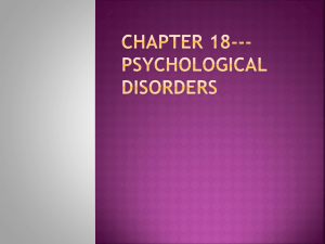 Chapter 18---Psychological Disorders new