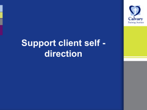 Presentation on Client Directed Choice