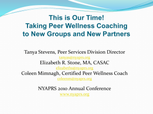 Peer Wellness Coaching - New York Association of Psychiatric