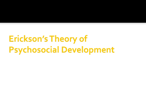 Erickson`s Theory of Psychosocial Development