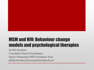 MSM, HIV and behaviour change ssha