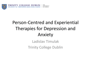 Person-Centred and Experiential Therapies for Depression and